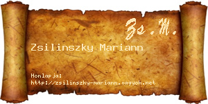 Zsilinszky Mariann névjegykártya